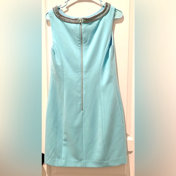 Lilly Pulitzer Sleeveless Mary Lane Beaded Sheath Dress w Metallic Detailing - Picture 6 of 8